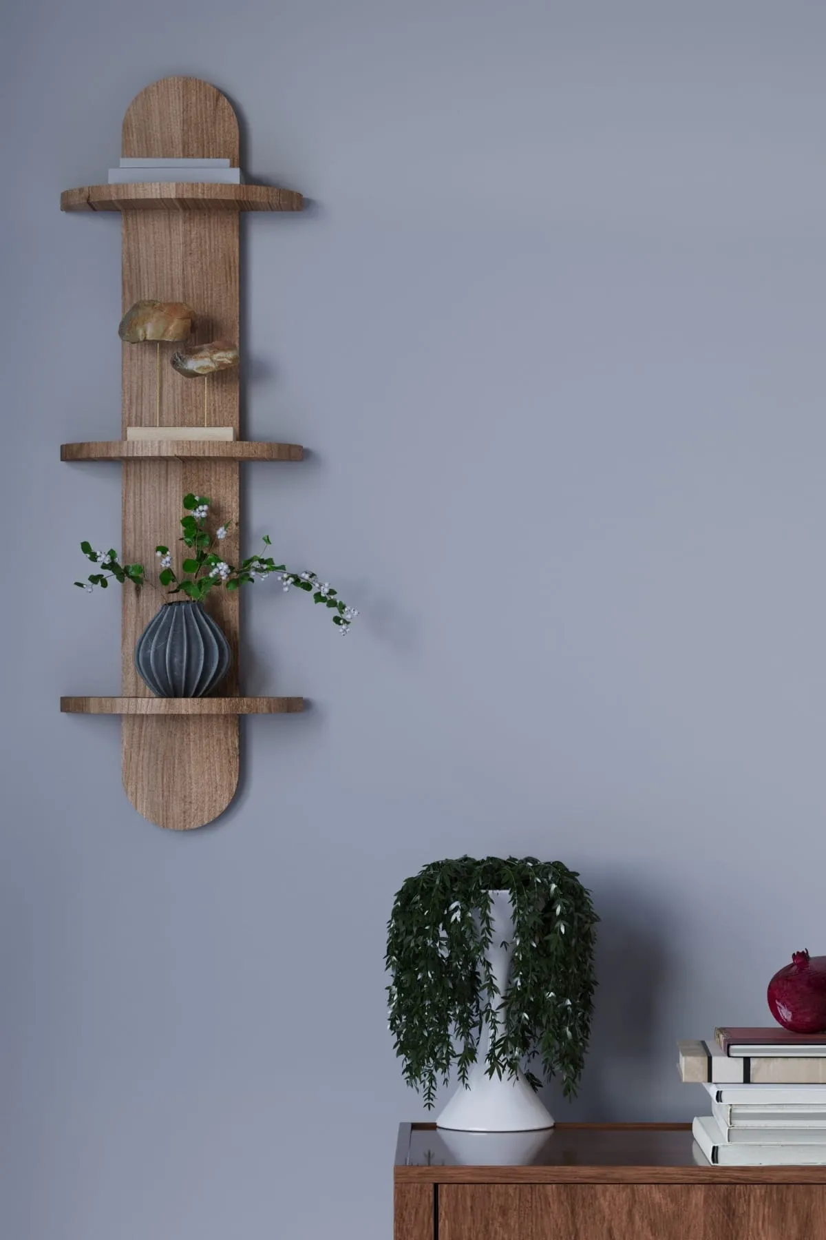 Çok Amaçlı Duvar Rafı Oval Atlantik Çam