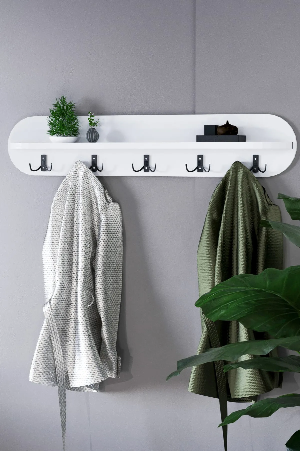 Duvar Elbise Askılığı 90 Cm Beyaz