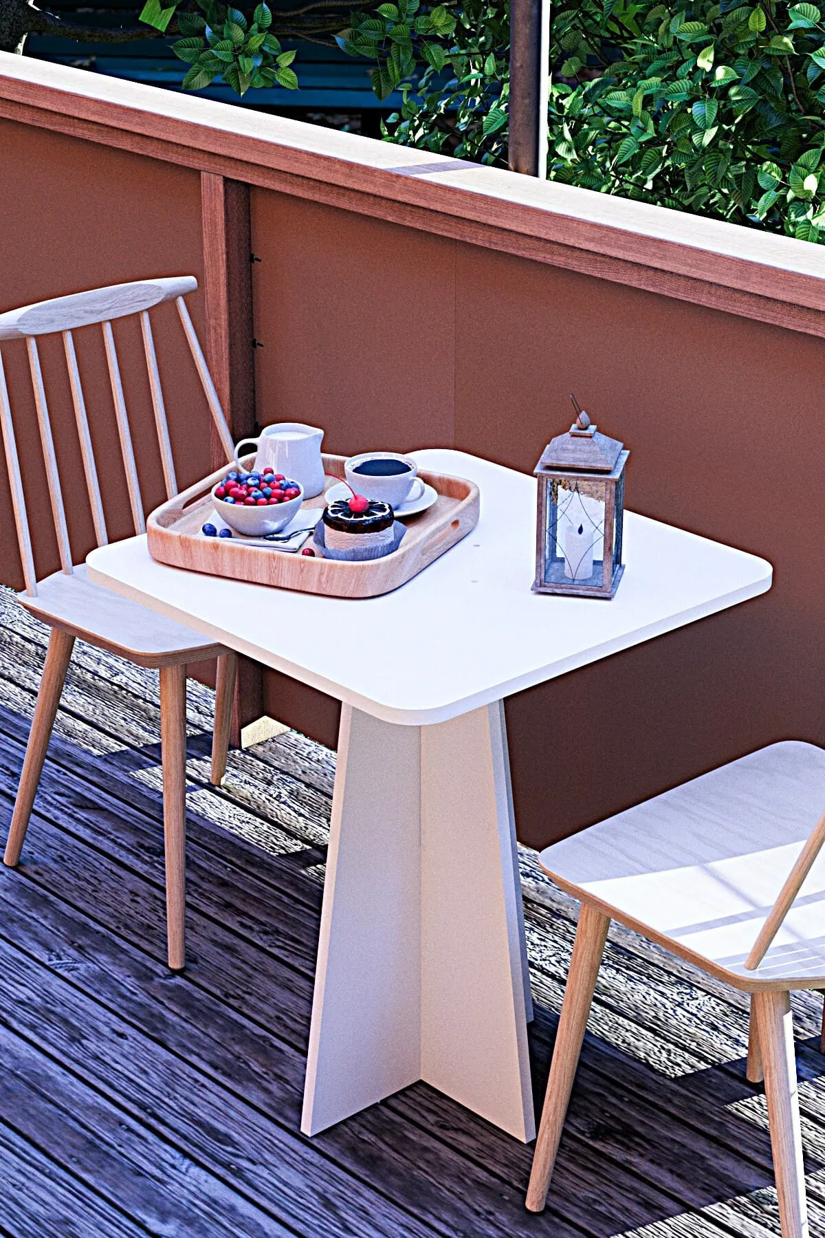 Modern 60cm Kare Yemek Masası-Balkon Masası-Mutfak Masası Beyaz (SANDALYELER TEMSİLİDİR)